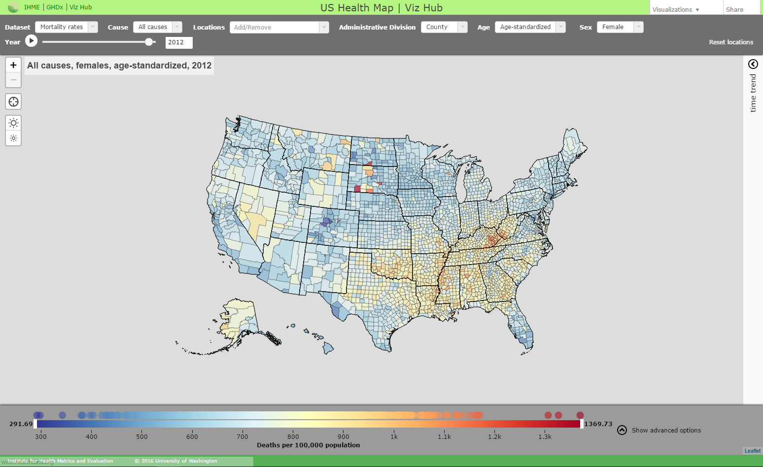Us Health Map Institute For Health Metrics And Evaluation