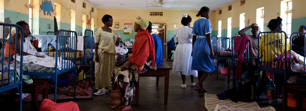 nurses attending patients at a hospital in Uganda