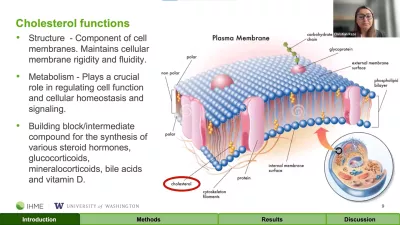 slide from presentation showing cholesterol functions