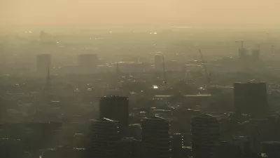 smoggy sunset over London