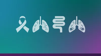 icons representing HIV awareness, lungs, intestines, on purple background
