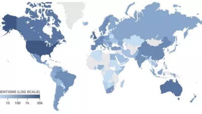 map showing number of mentions per country of vaccine misinformation